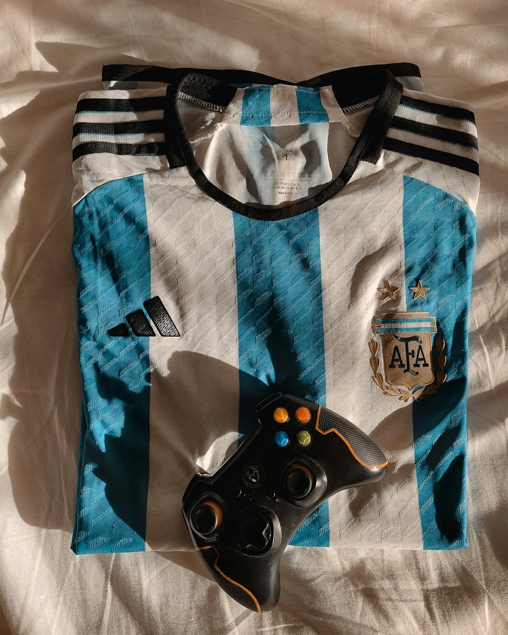 gamepad on argentina national football team jersey